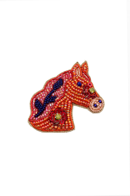 FOLK HORSE BROOCH