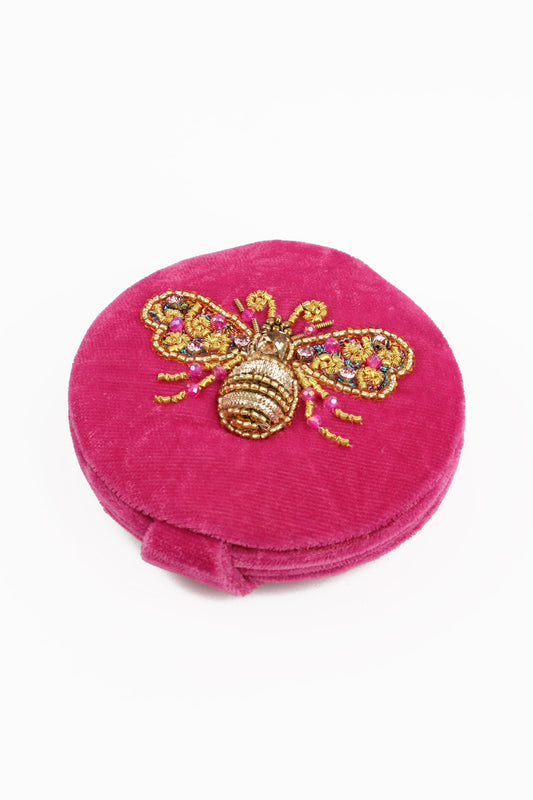 GOLD AND PINK BEE MIRROR