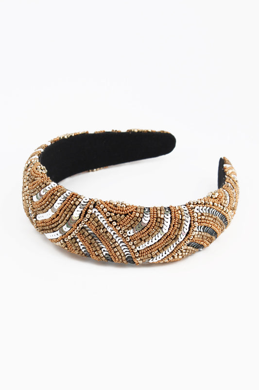 GOLD AND SILVER SEQUIN HEADBAND