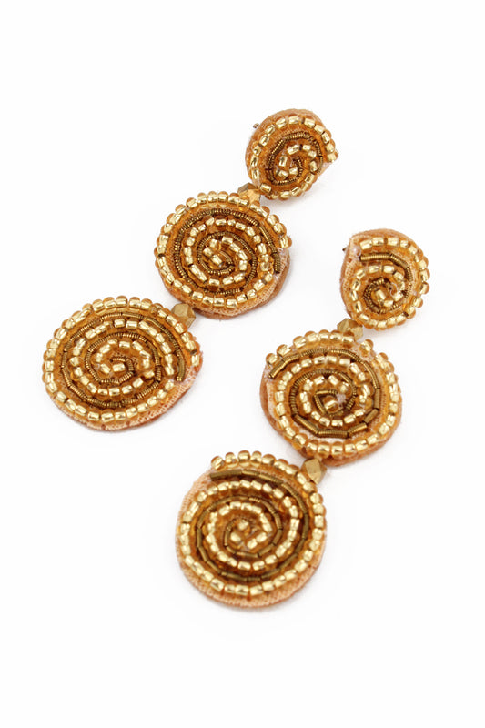 TRIO DE SPIRALES EN PERLES D'OR