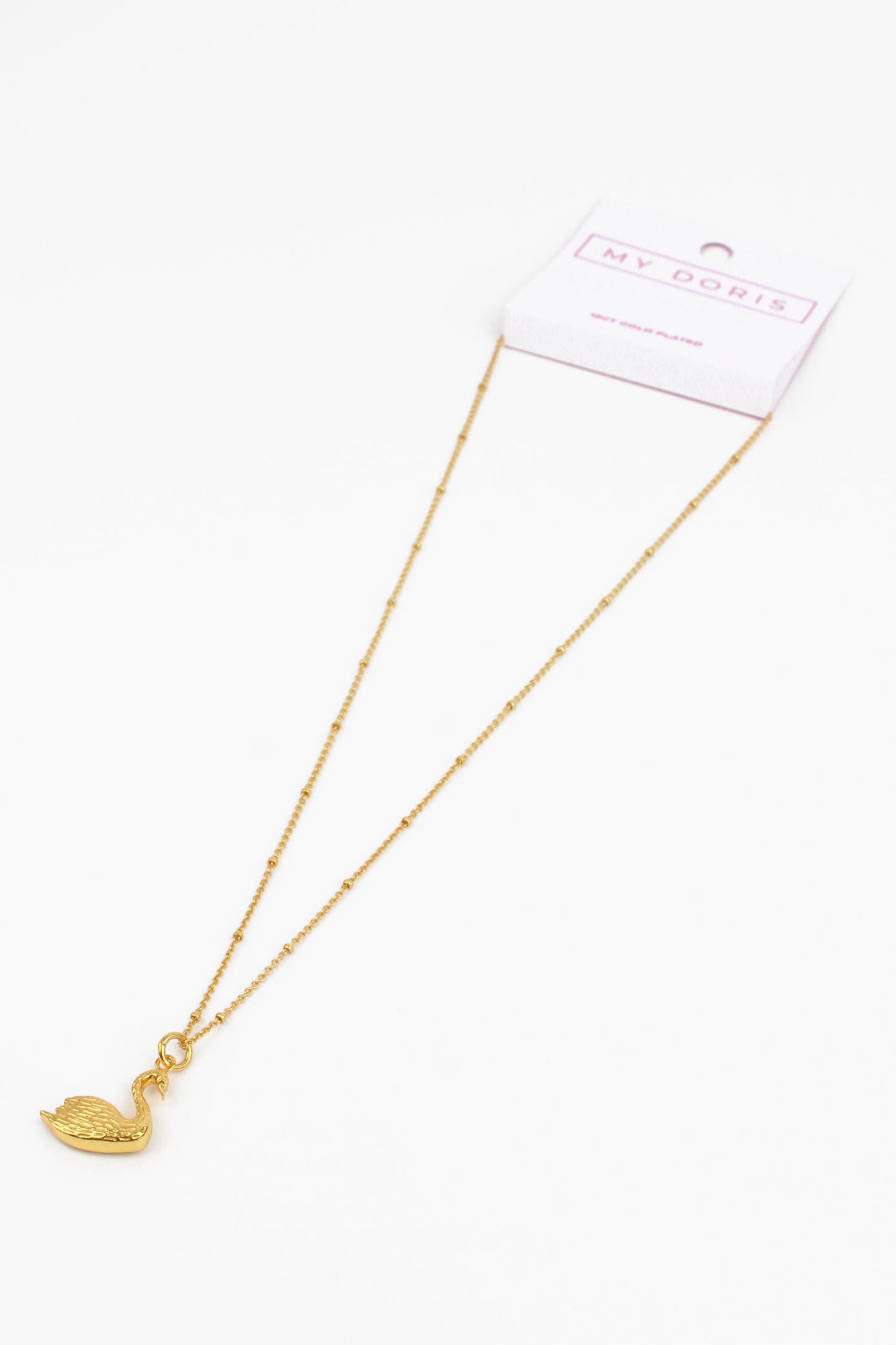GOLD CHARM SWAN NECKLACE