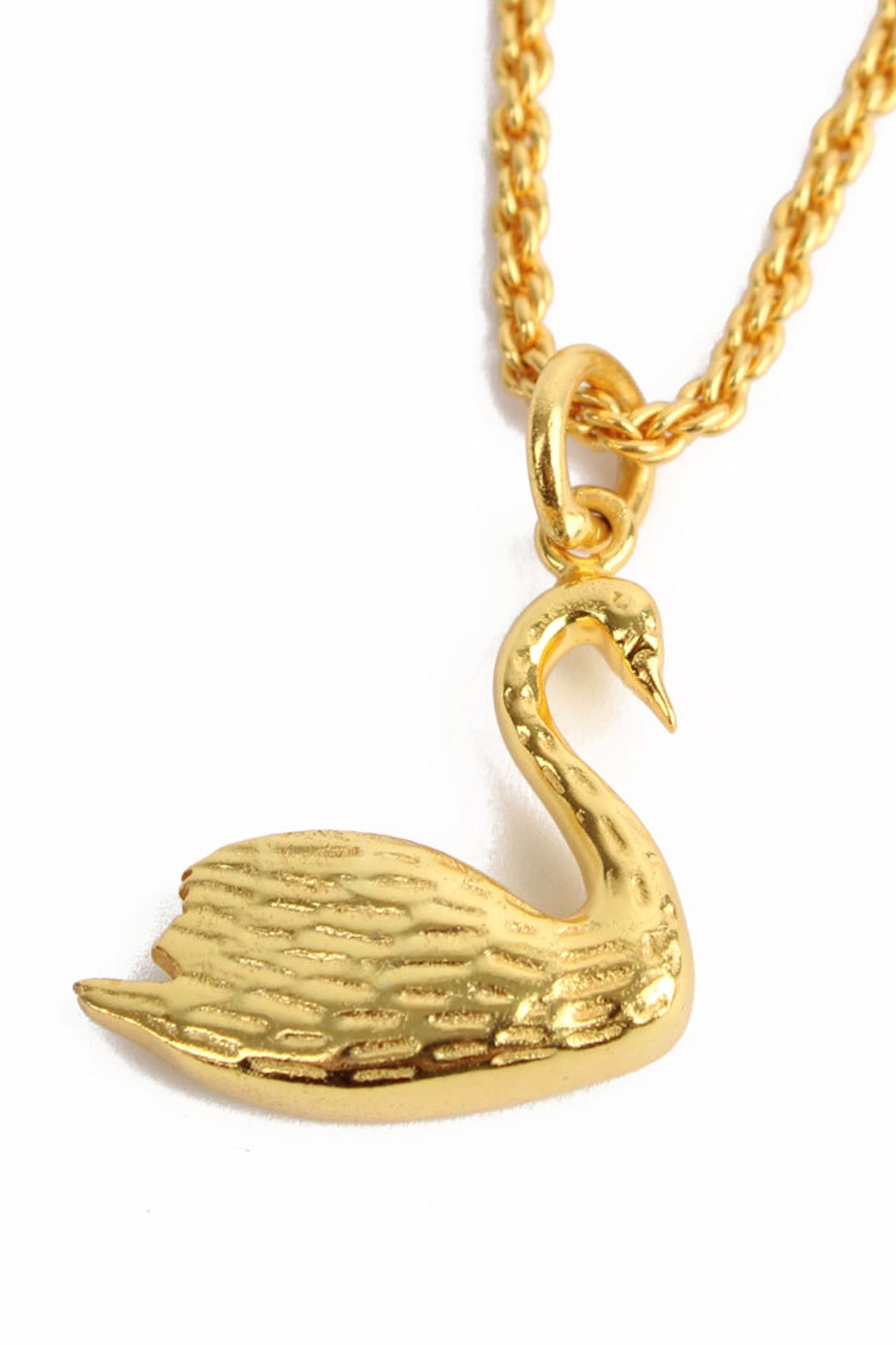GOLD CHARM SWAN NECKLACE