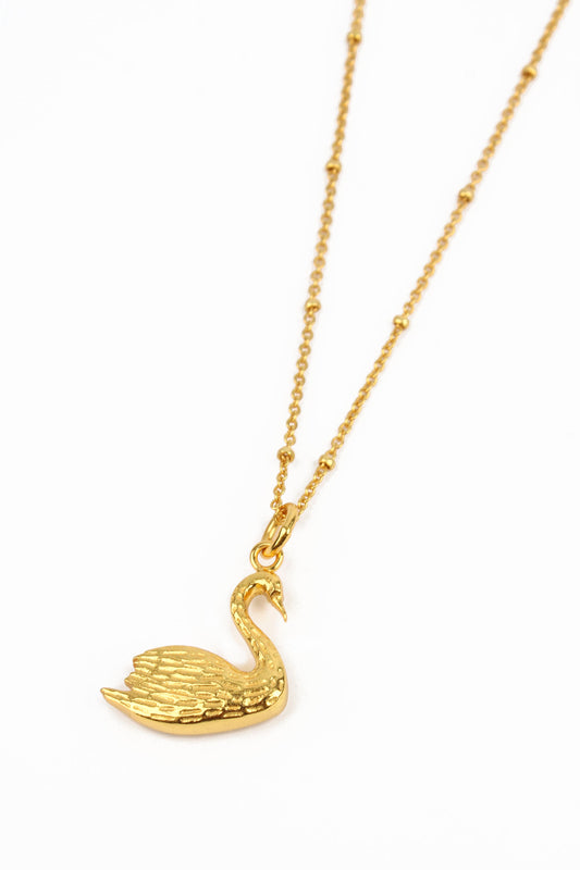 GOLD CHARM SWAN NECKLACE