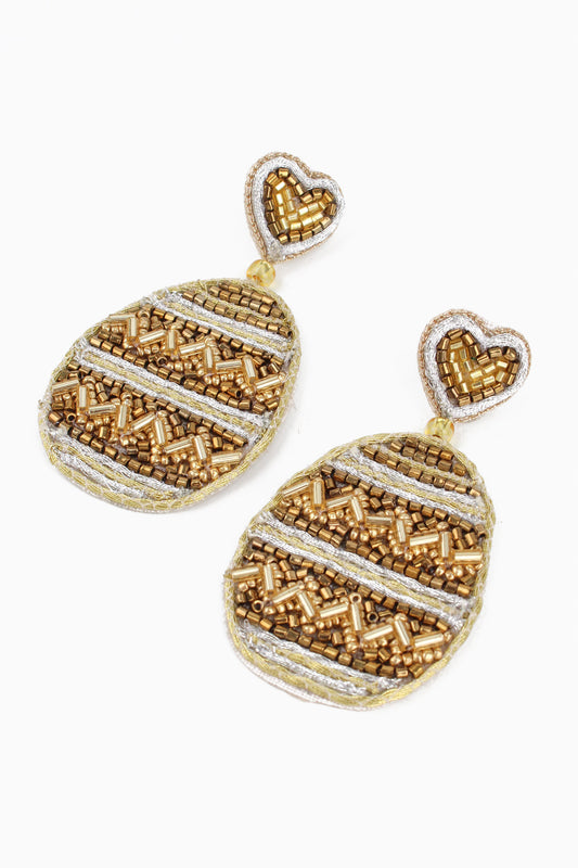GOLD EASTER EGG EARRINGS