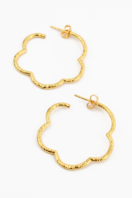 GOLD FLOWER HOOPS