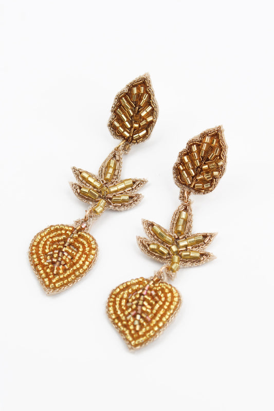 GOLD LEAF TRIPLE EARRINGS