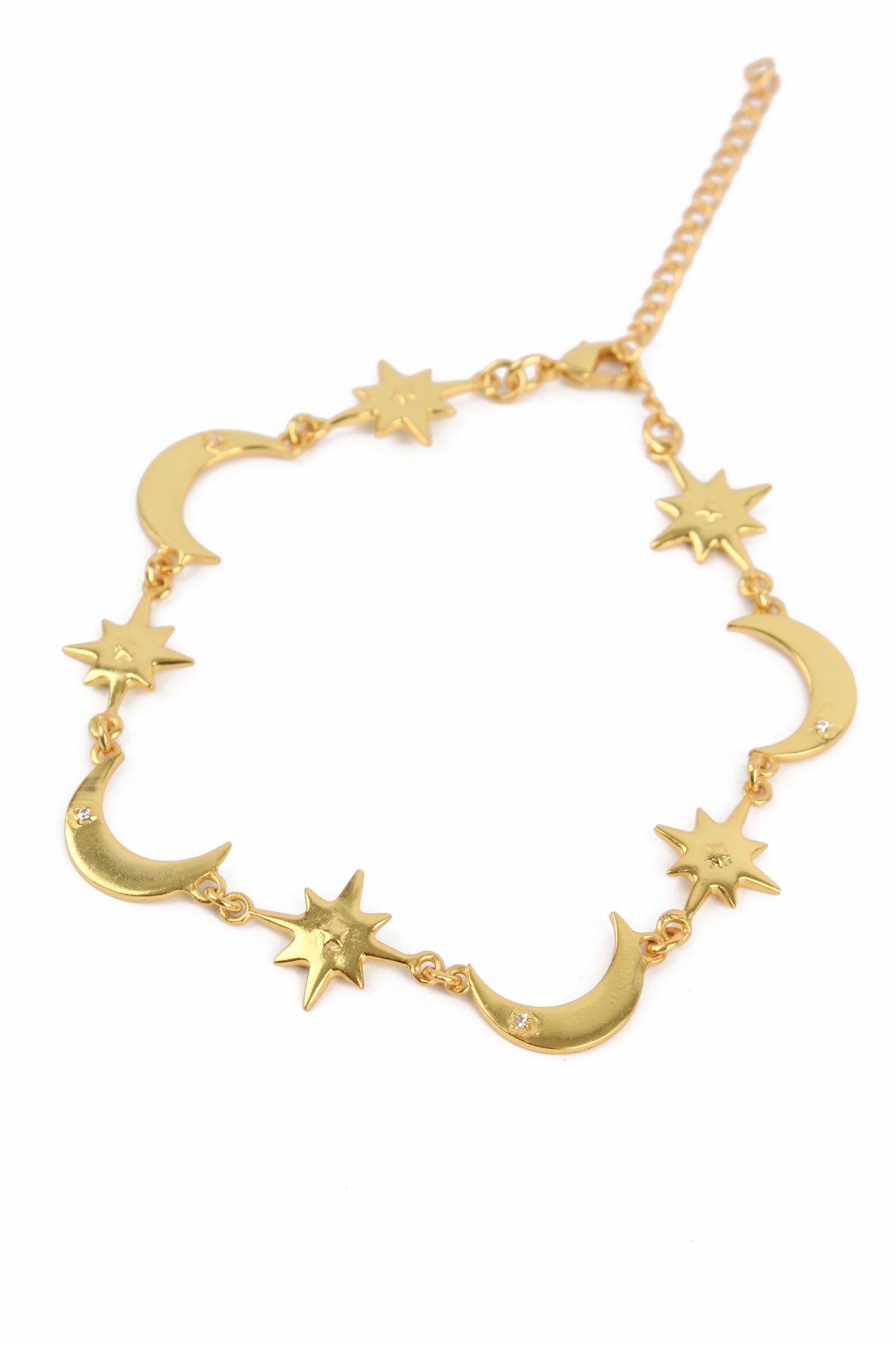 GOLD STAR & MOON CHARM BRACELET