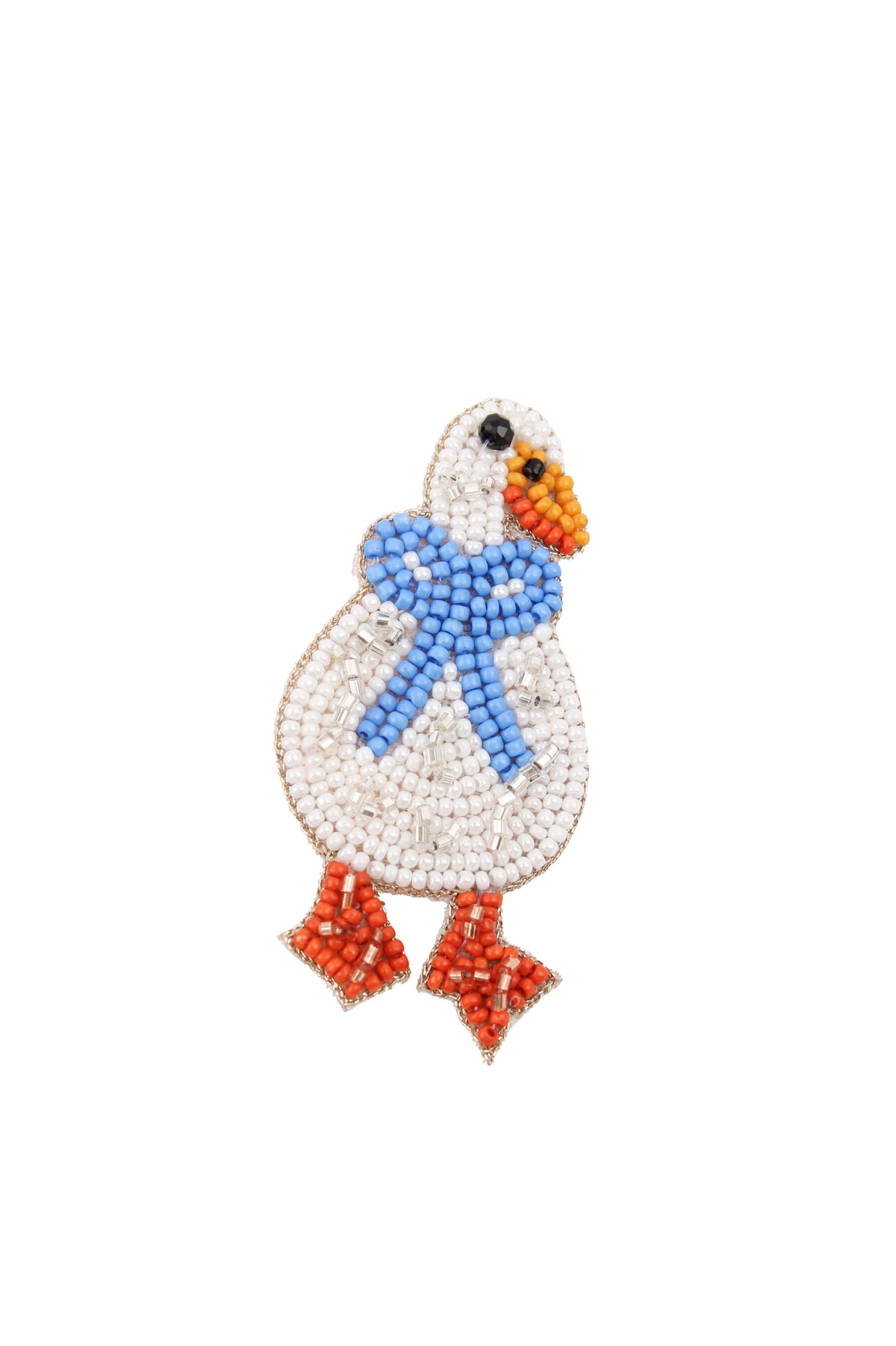GOOSE WITH A BOW BROOCH