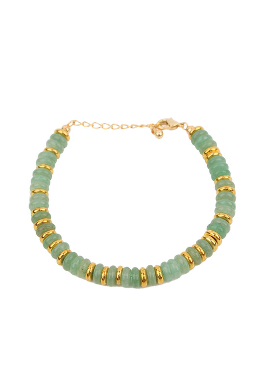 GREEN ROUND STONE BRACELET