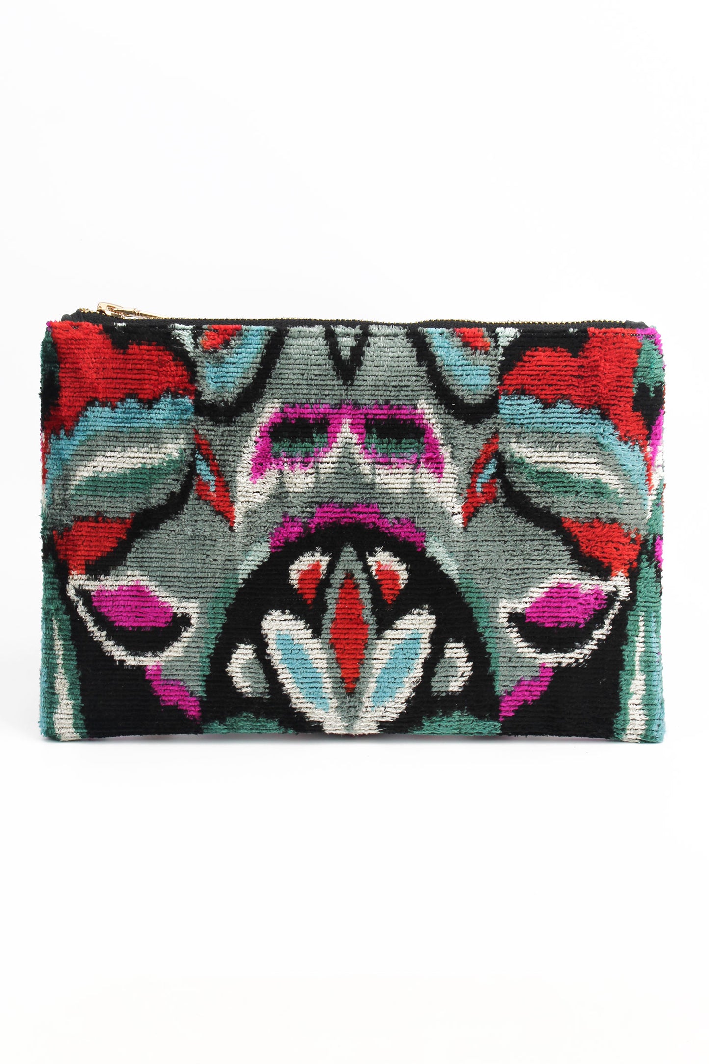 GREY & PINK ZIP CLUTCH