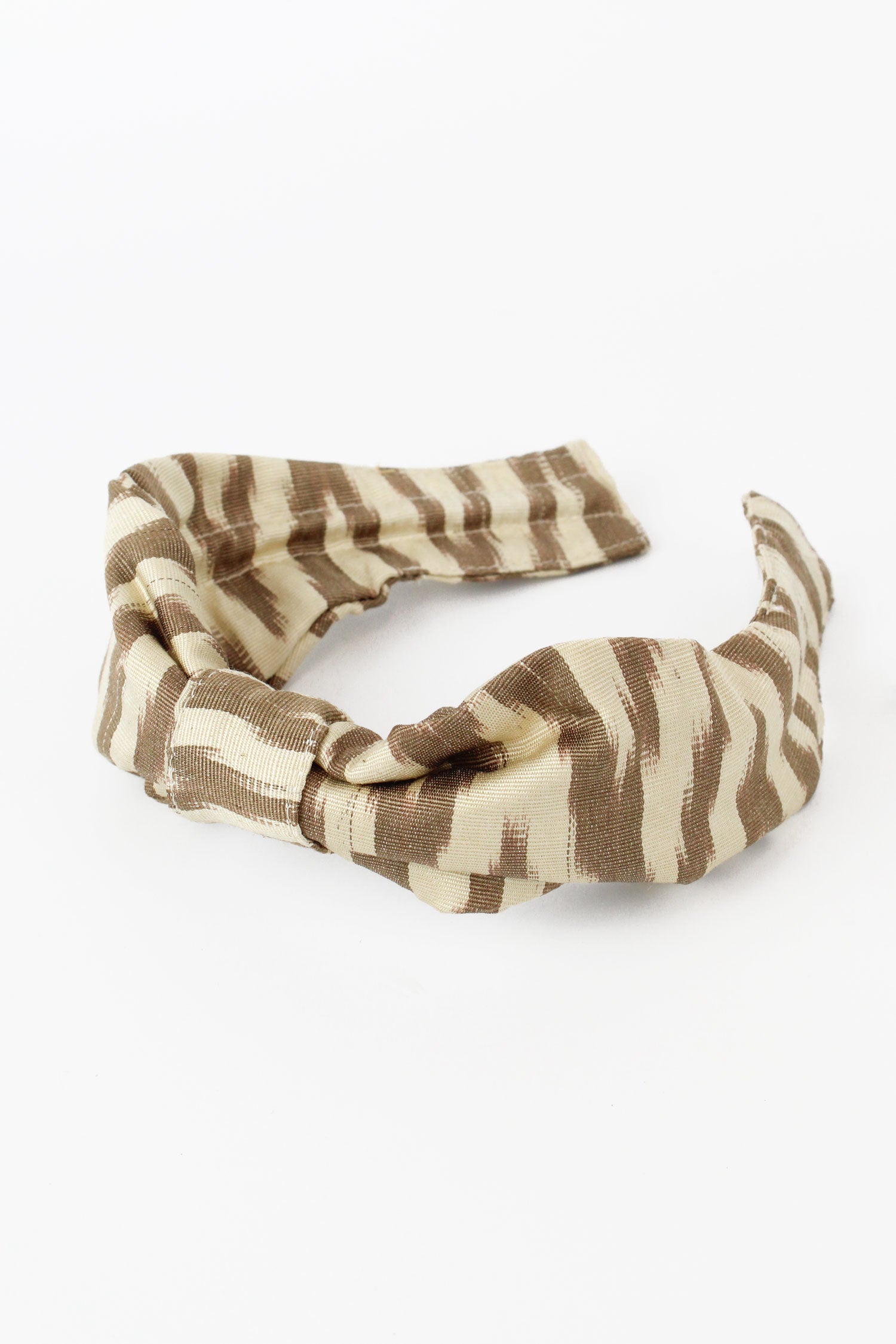 TRUFFLE STRIPE SILK MULTIWAY HEADBAND (7047827128507)