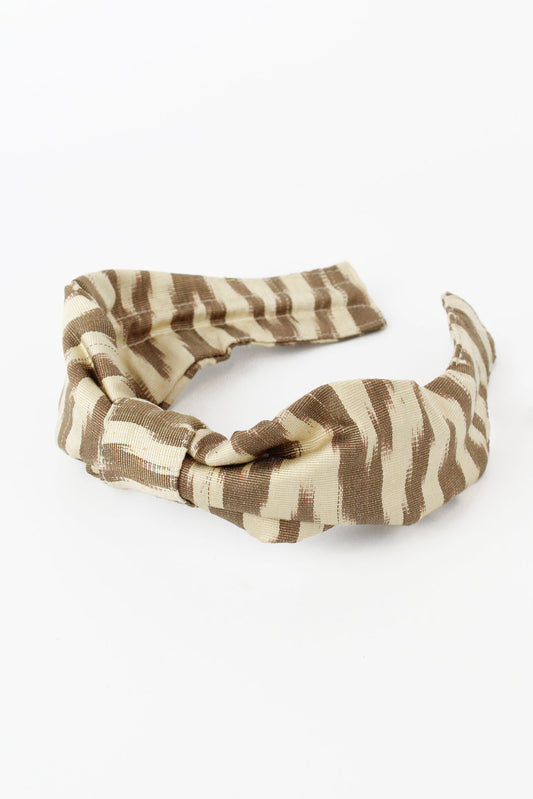 TRUFFLE STRIPE SILK MULTIWAY HEADBAND (7047827128507)