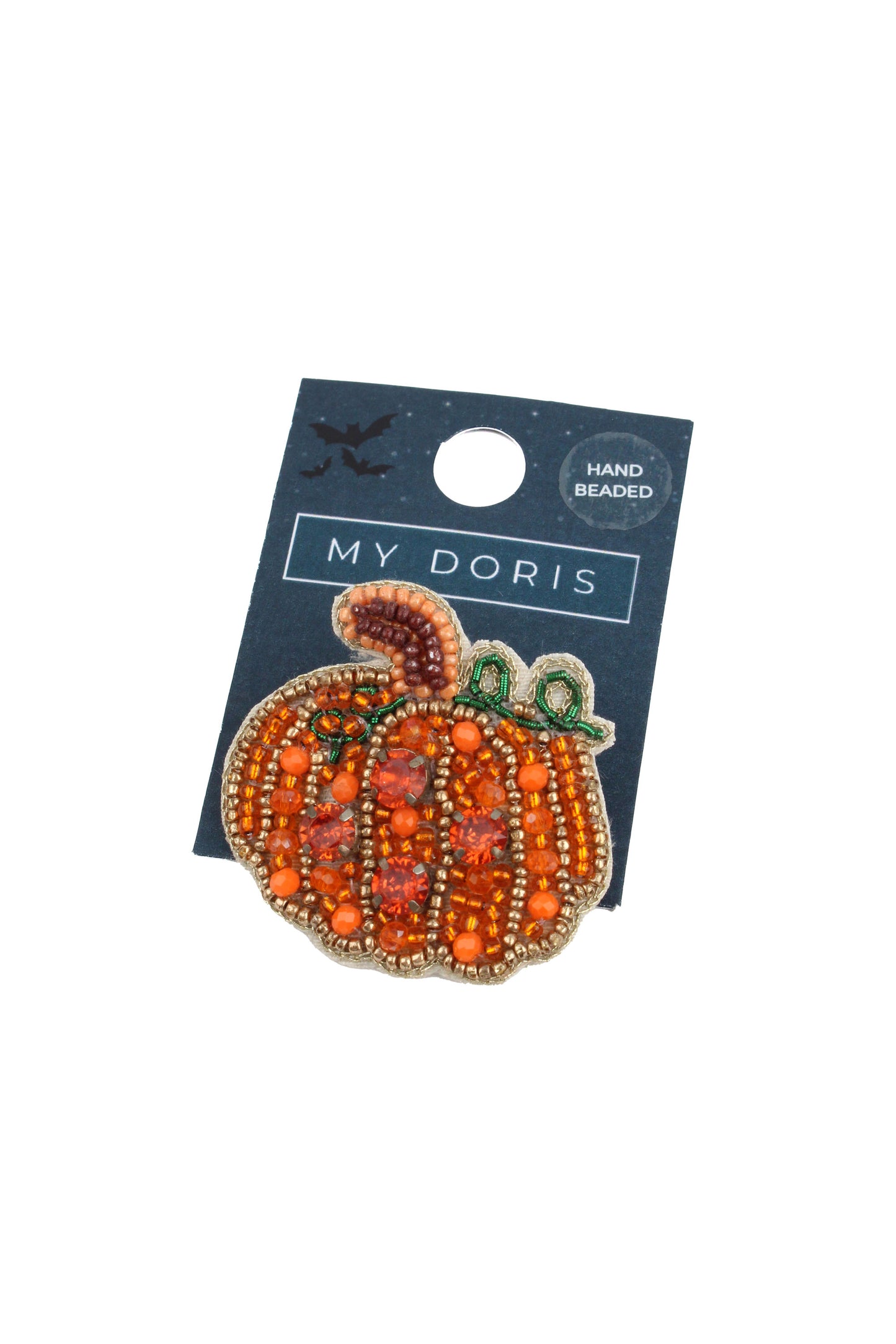 HALLOWEEN SPARKLY ORANGE PUMPKIN BROOCH