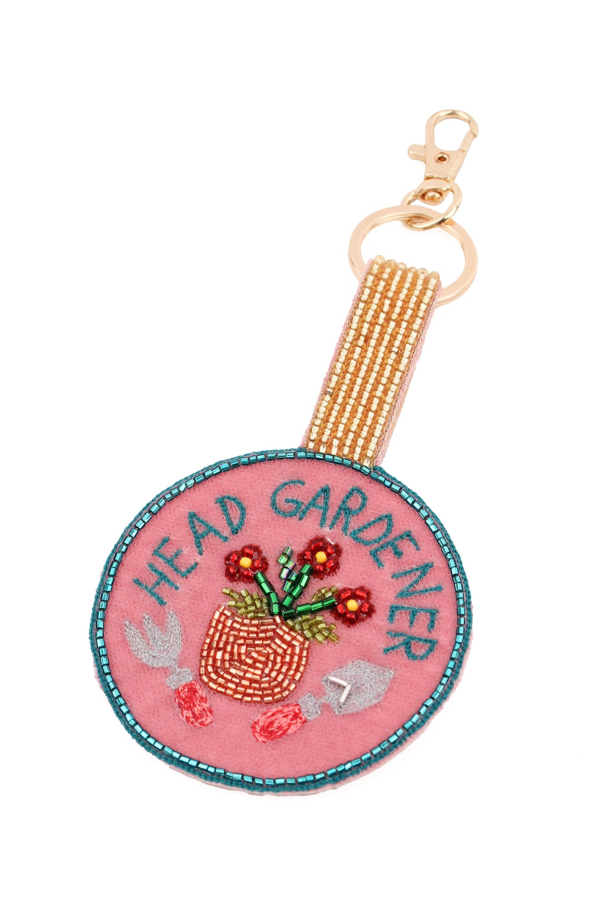 HEAD GARDENER ON PINK KEYRING