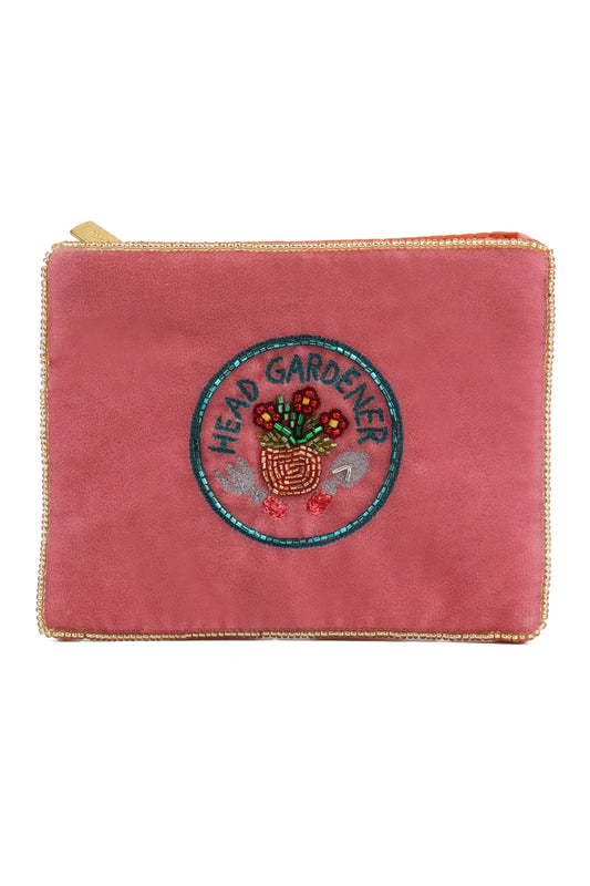 HEAD GARDENER ON PINK SMALL POUCH