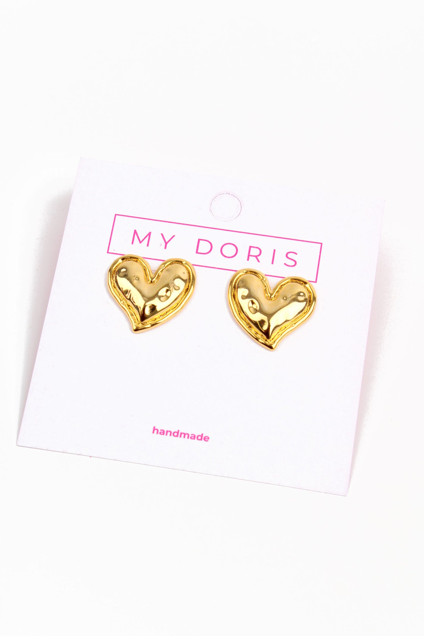 HEART STATEMENT GOLD STUDS
