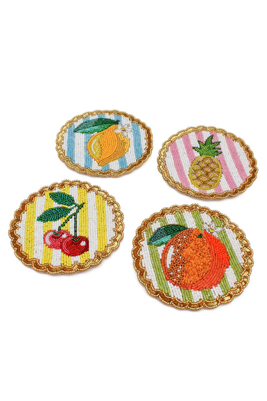 HIGH SUMMER FRUIT COASTERS - SET OF 4