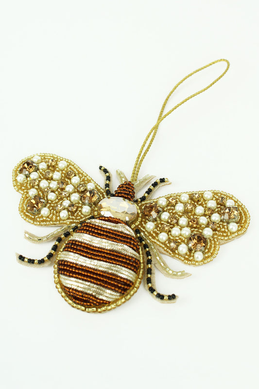 CLASSIC GOLD BEE CHRISTMAS DECORATION (8016396878040)
