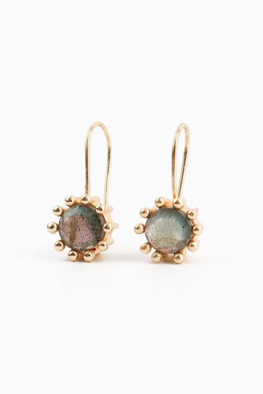 LABRADORITE DROP HOOK EARRINGS