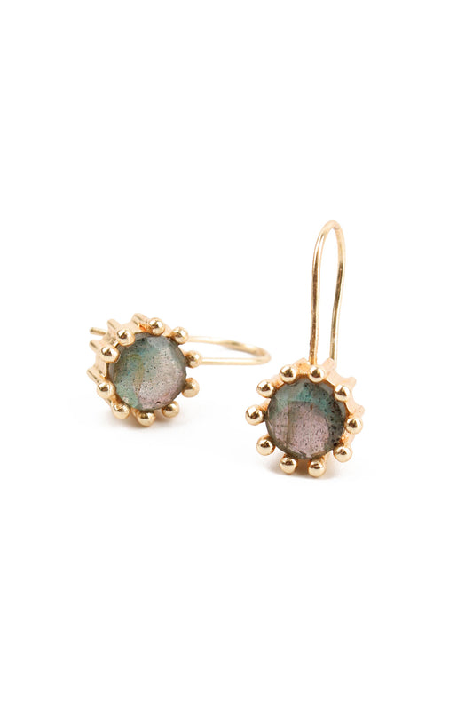 LABRADORITE DROP HOOK EARRINGS