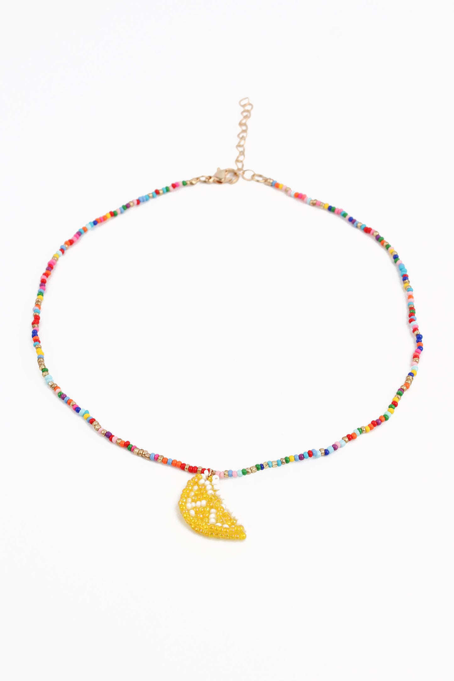 LEMON YELLOW BEADED FRUIT NECKLACE