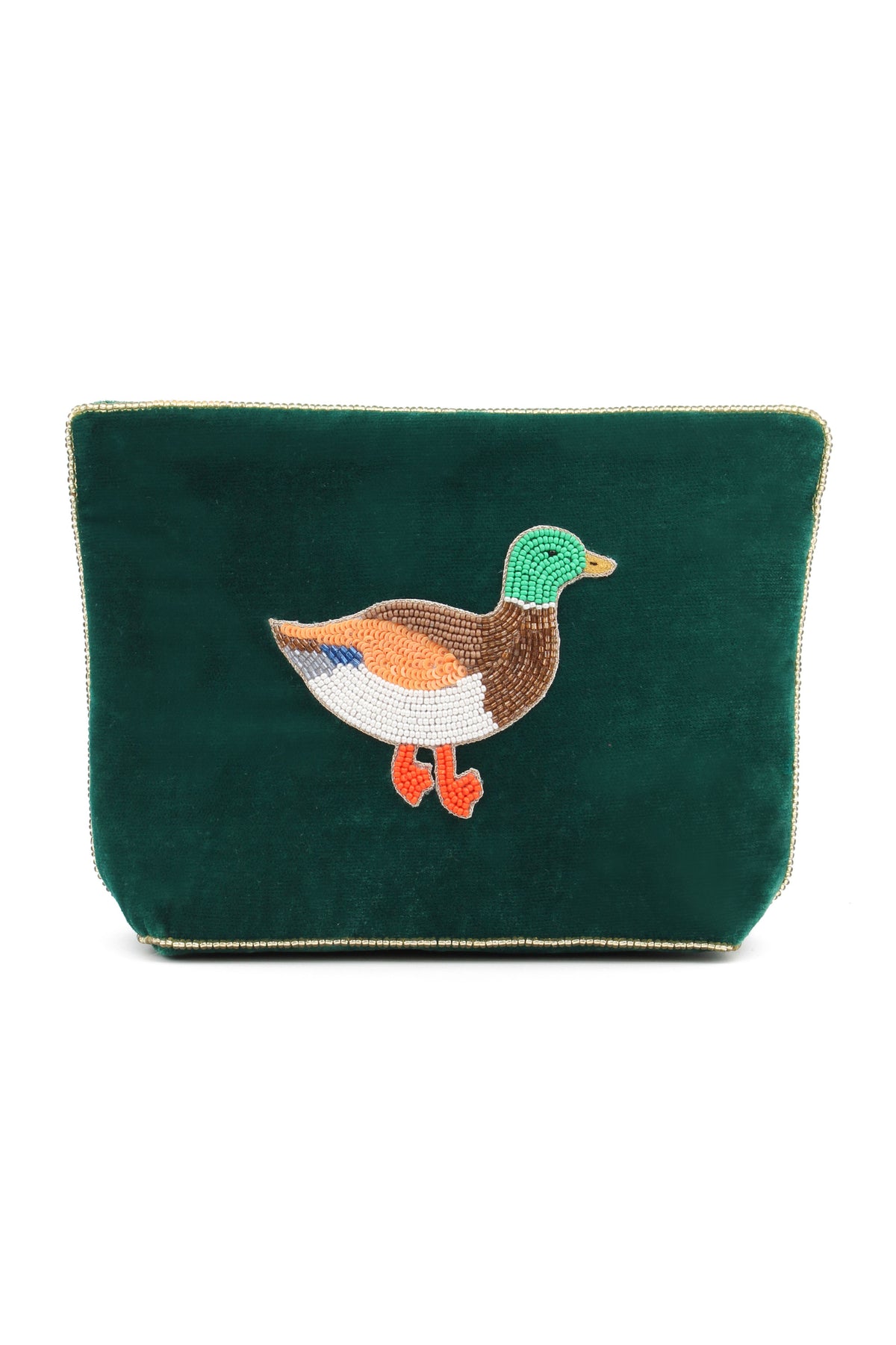 LITTLE DUCK ON GREEN MEDIUM POUCH