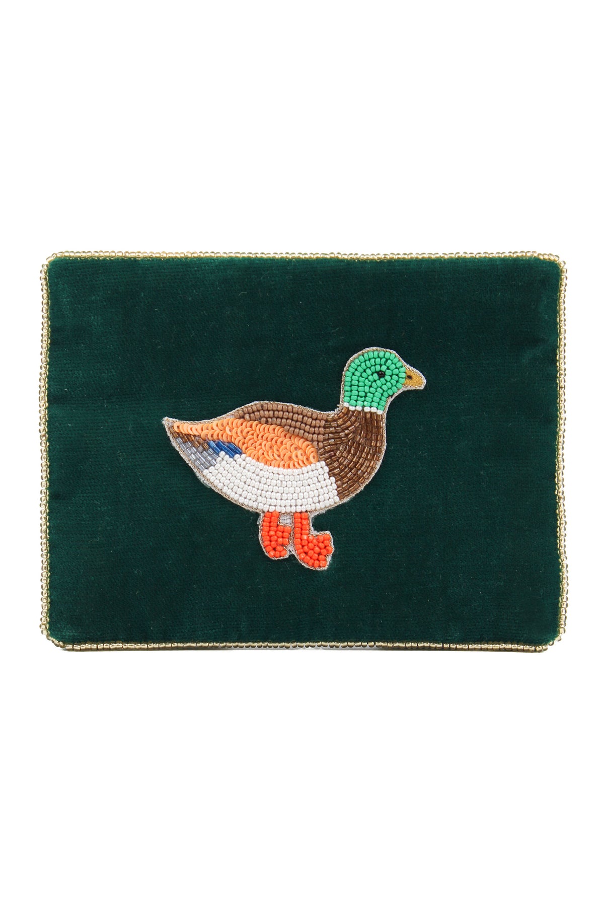 LITTLE DUCK ON GREEN SMALL POUCH