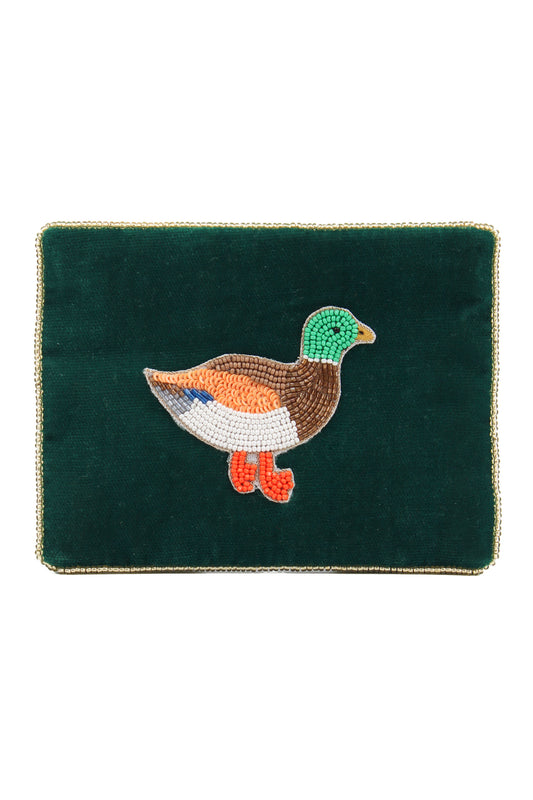 LITTLE DUCK ON GREEN SMALL POUCH