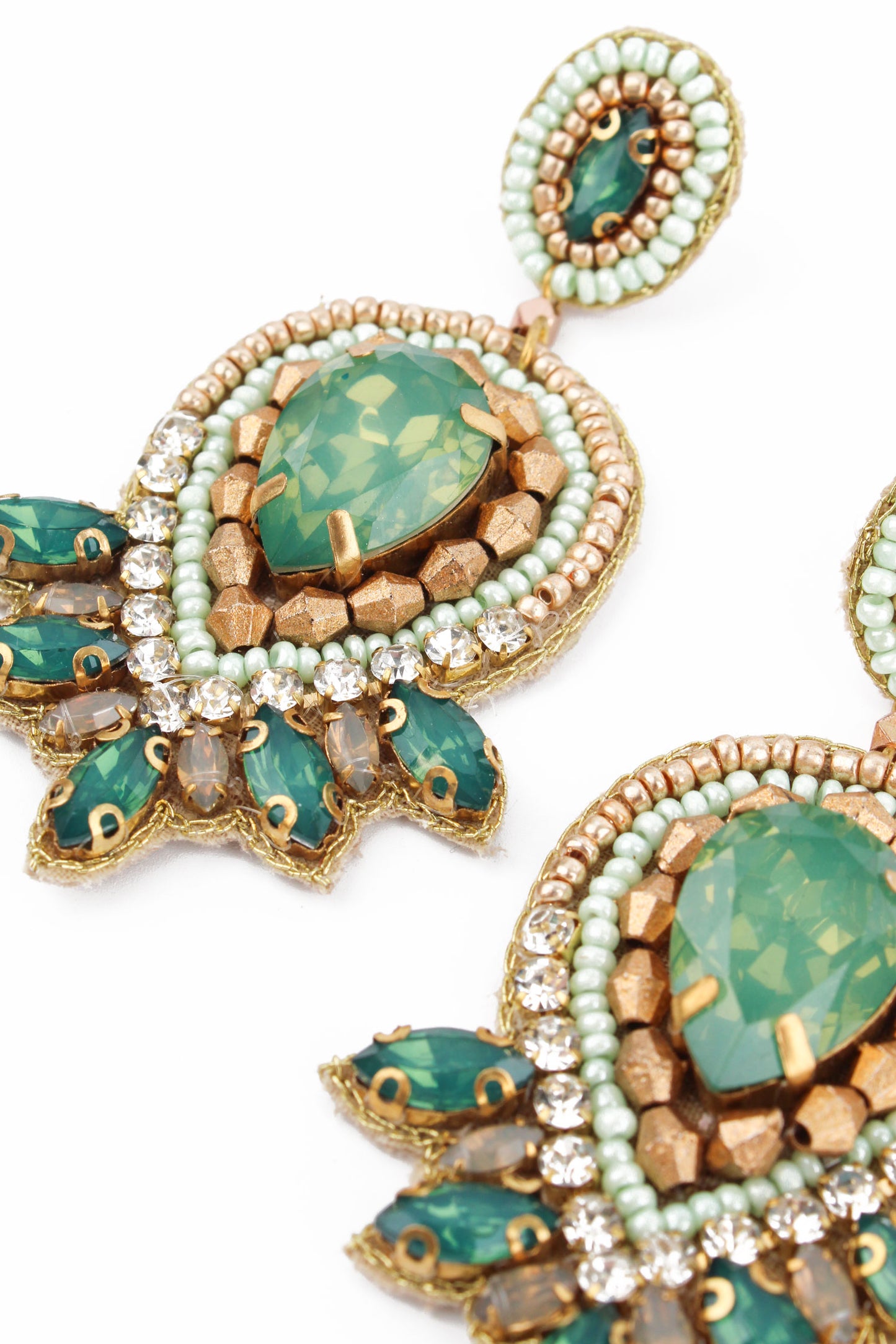 MINT GREEN ART DECO EARRING