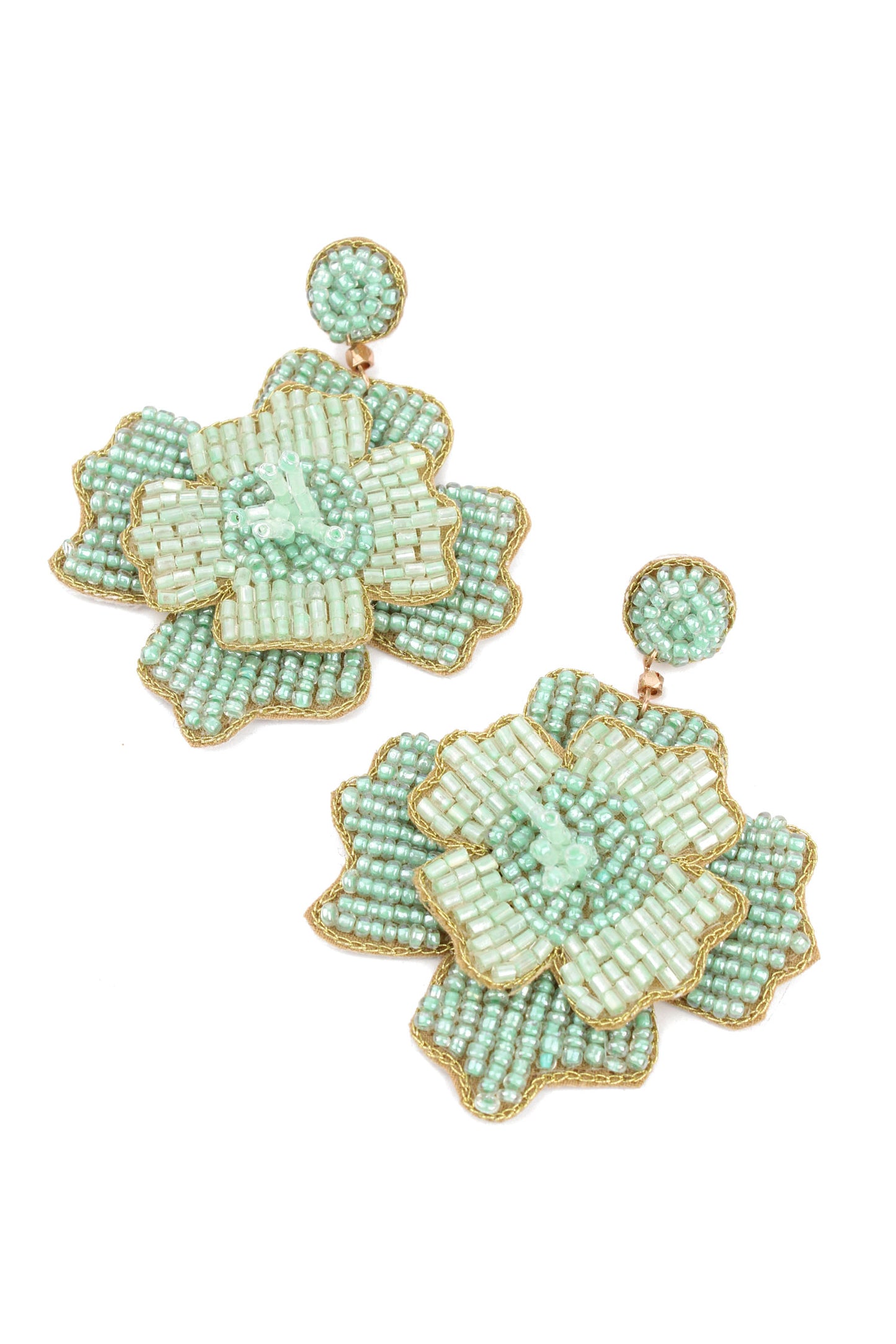 MINT LARGE FLOWER EARRING