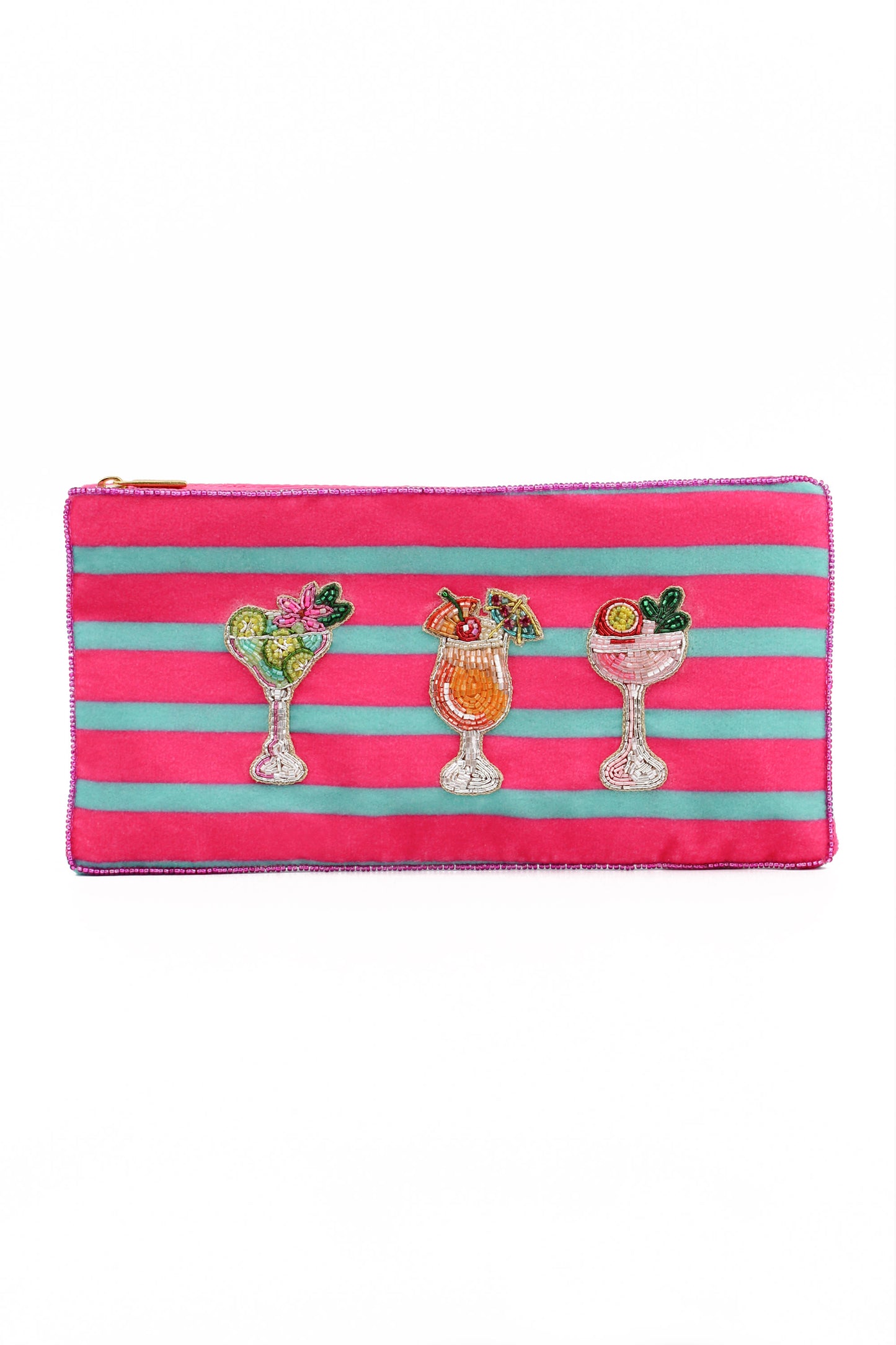 COCKTAIL MULTI USE POUCH ON STRIPE