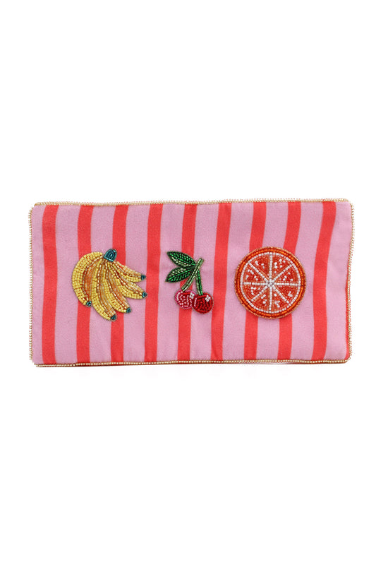 MULTI FRUIT ON STRIPE MULTI USE POUCH