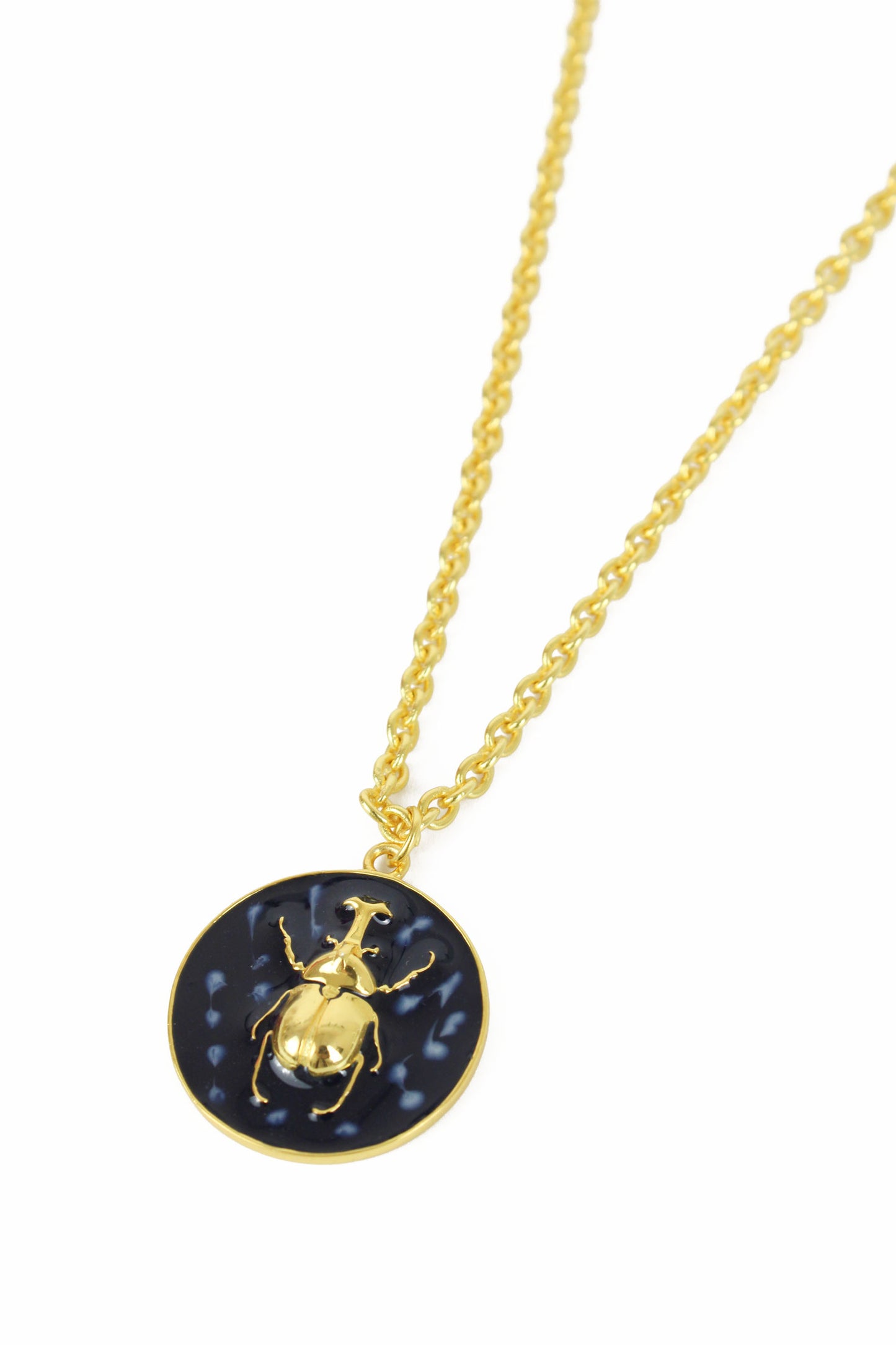 HAND PAINTED ENAMEL BEETLE PENDANT (7071011242171)