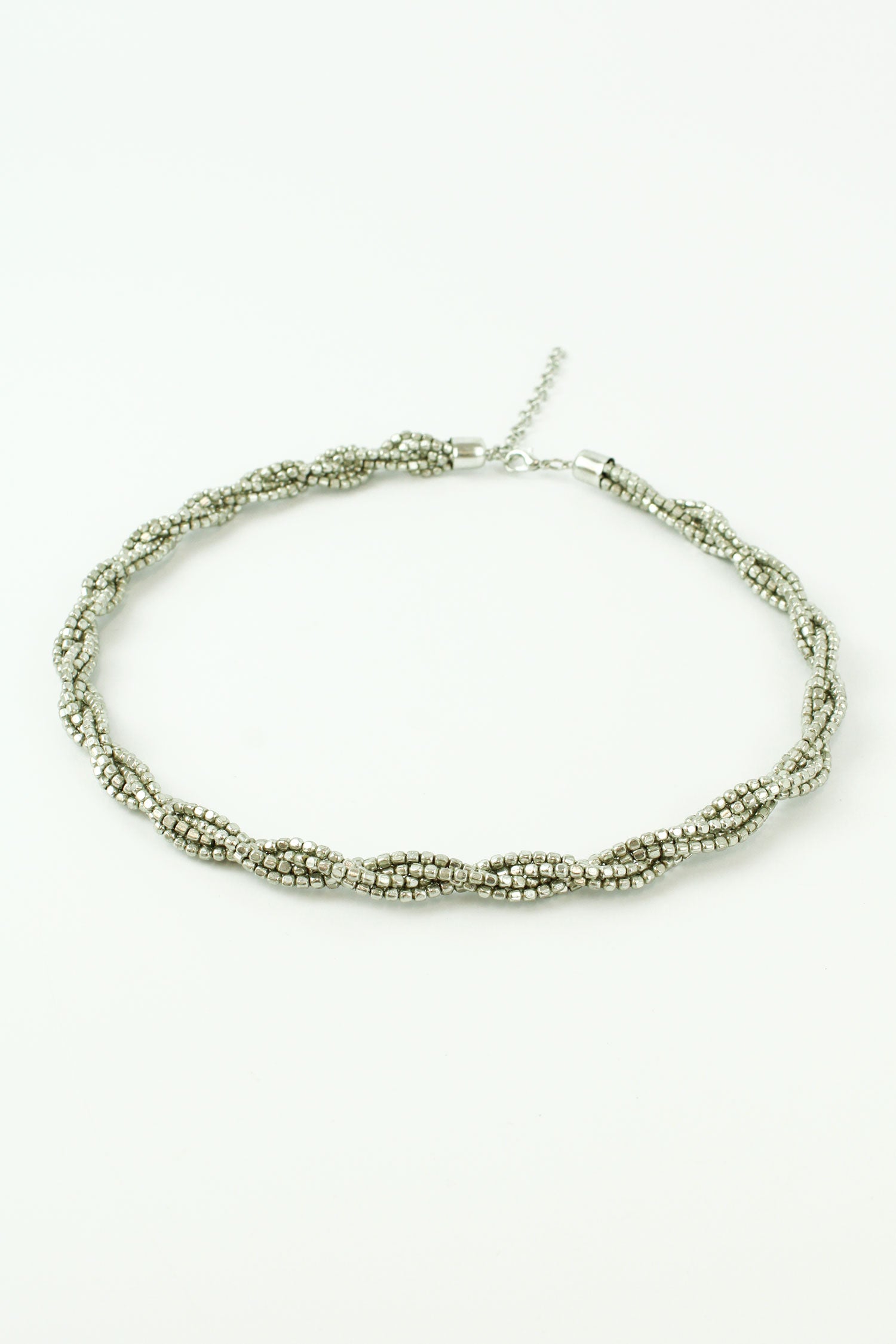 SILVER TWISTED ROPE NECKLACE (7571887980760)