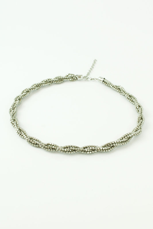 SILVER TWISTED ROPE NECKLACE (7571887980760)