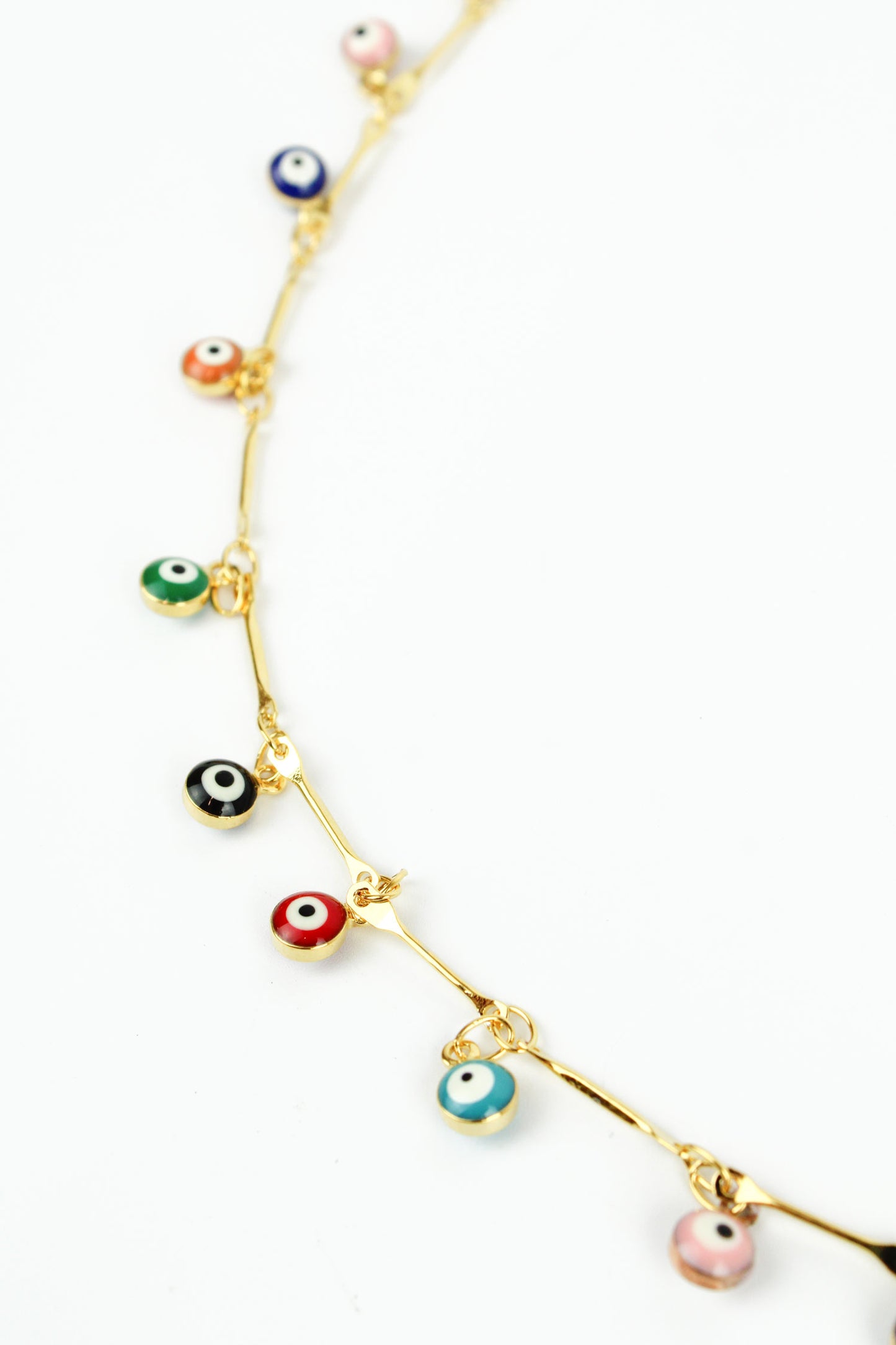 RAINBOW EVIL EYE CHAIN NECKLACE (8011138007256)