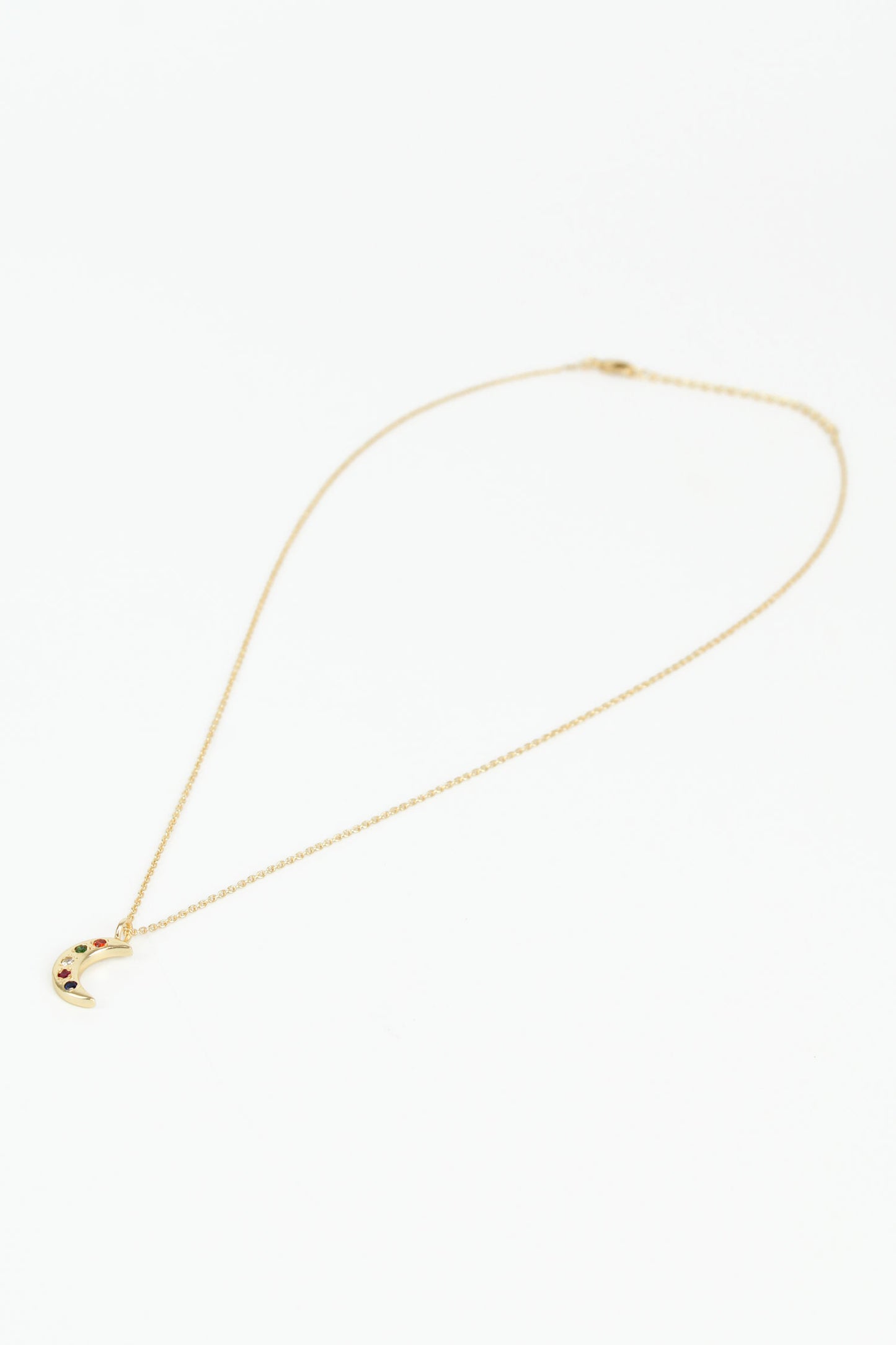 GOLD MOON GEM STUDDED HOOK NECKLACE (8011152982232)