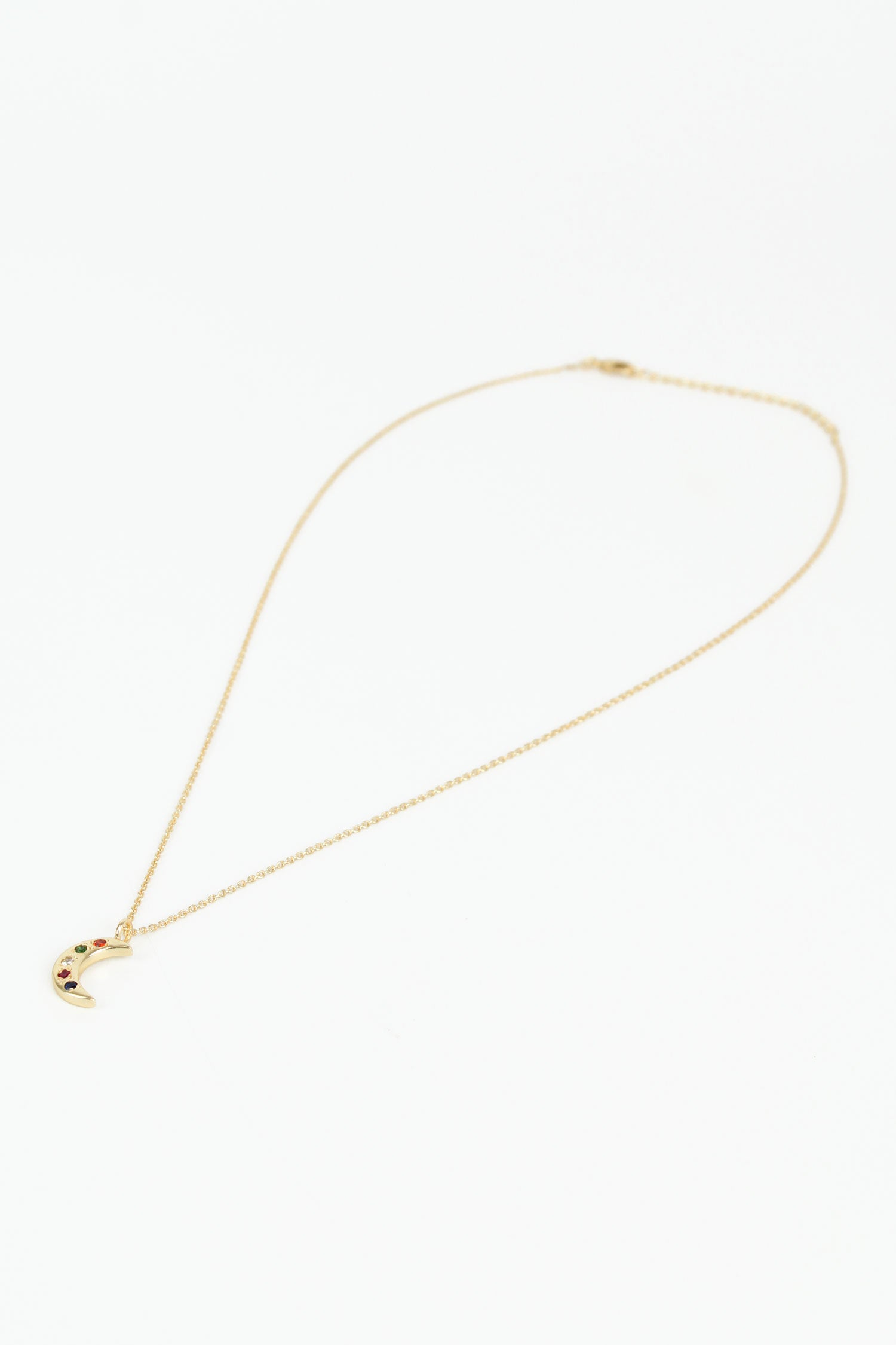 GOLD MOON GEM STUDDED HOOK NECKLACE (8011152982232)