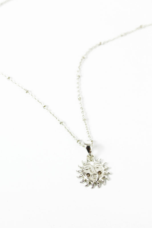 SILVER SUN NECKLACE