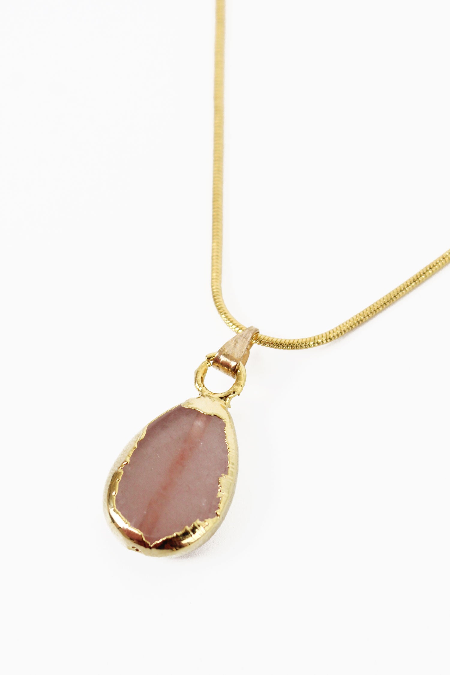ROSE QUARTZ SEMI PRECIOUS NECKLACE (8109540868312)