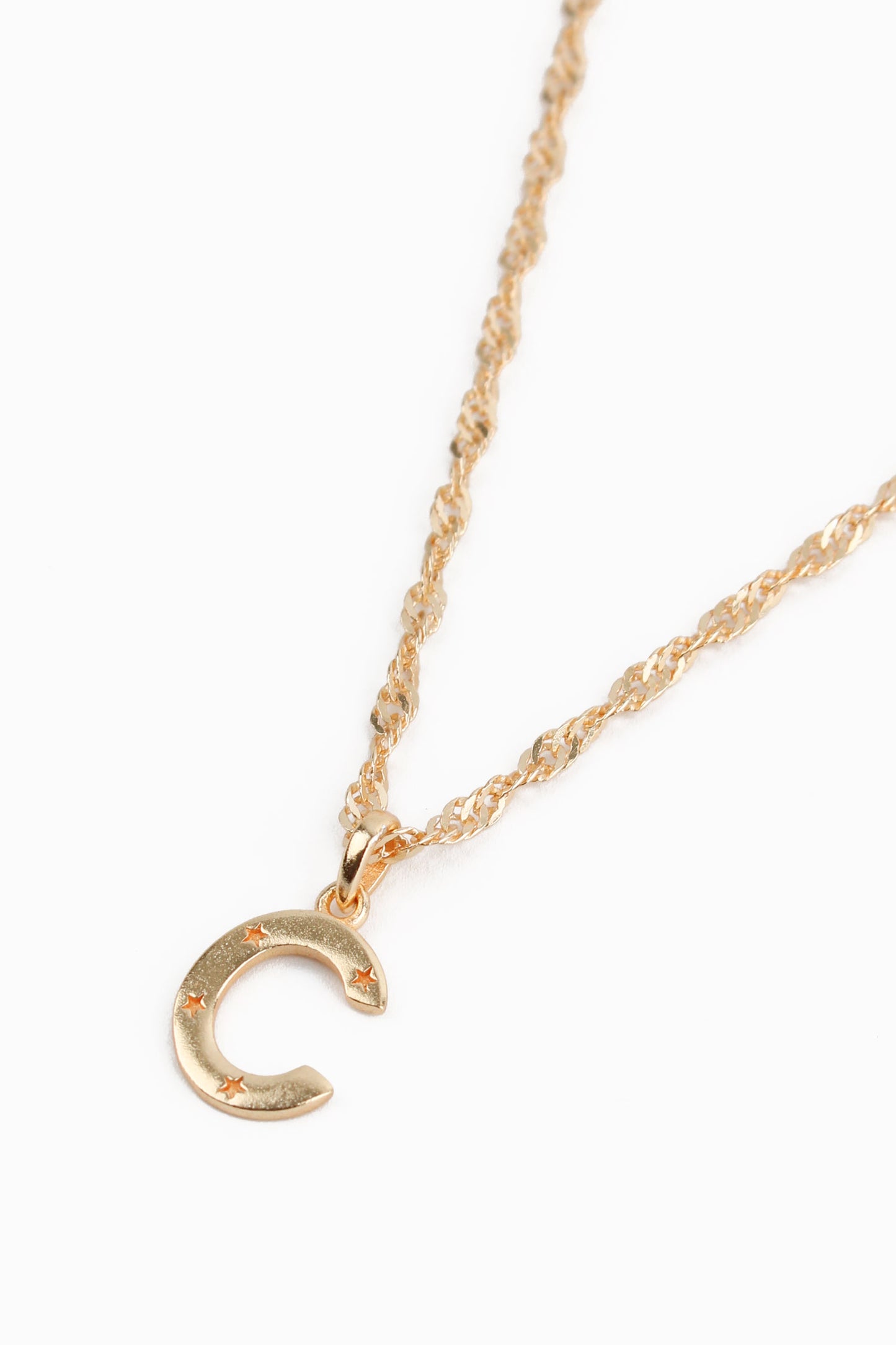 NECKLACE WITH C CHARM GOLD PLATED