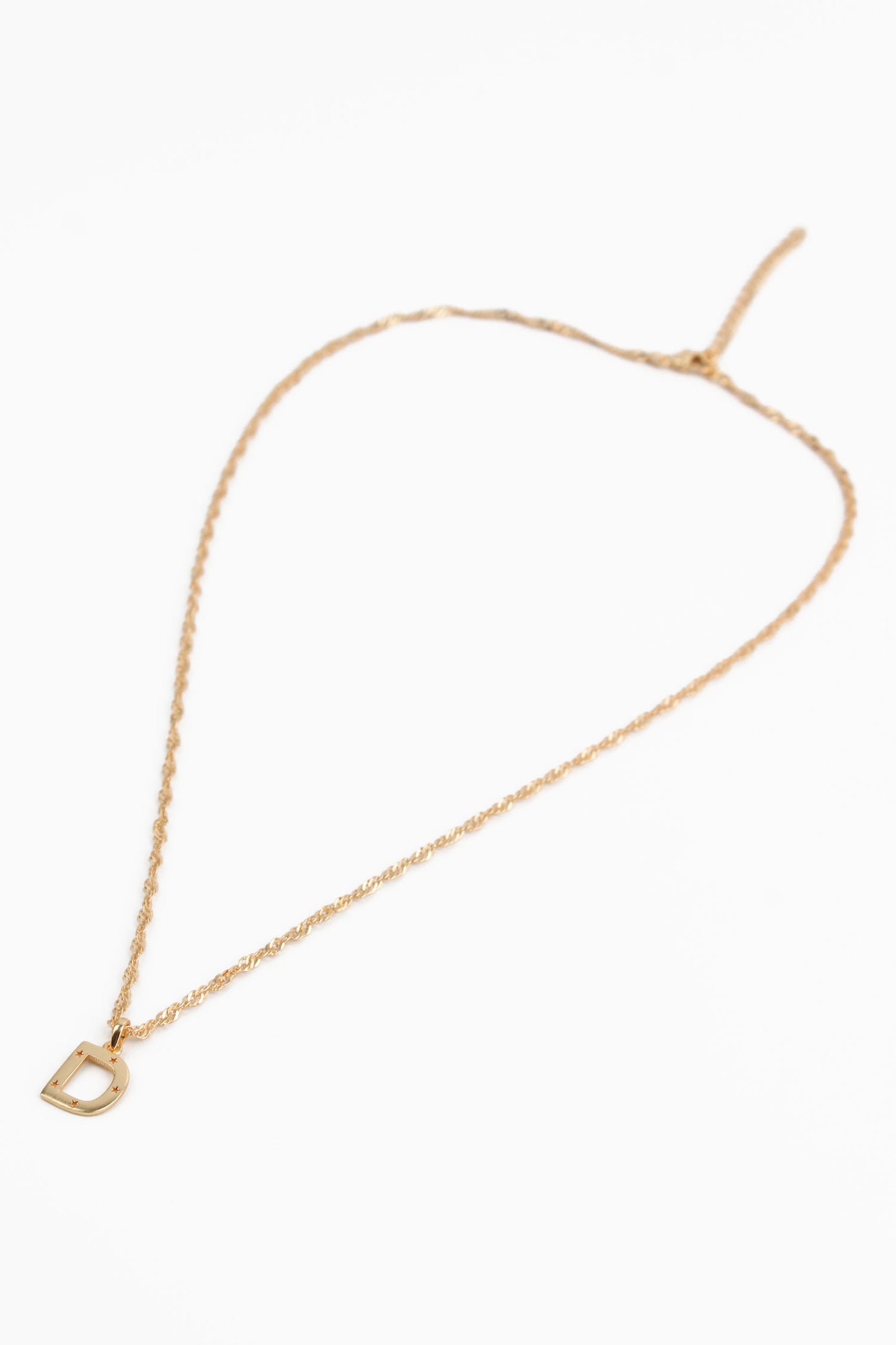 NECKLACE WITH D CHARM GOLD PLATED