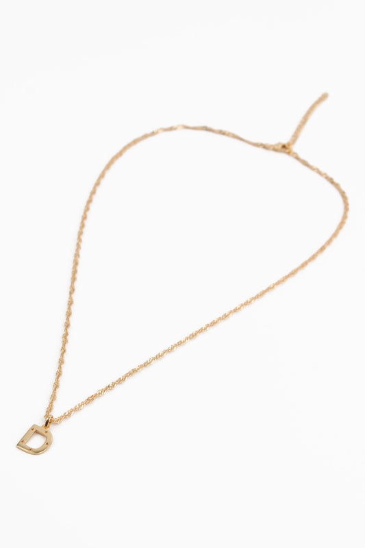 NECKLACE WITH D CHARM GOLD PLATED