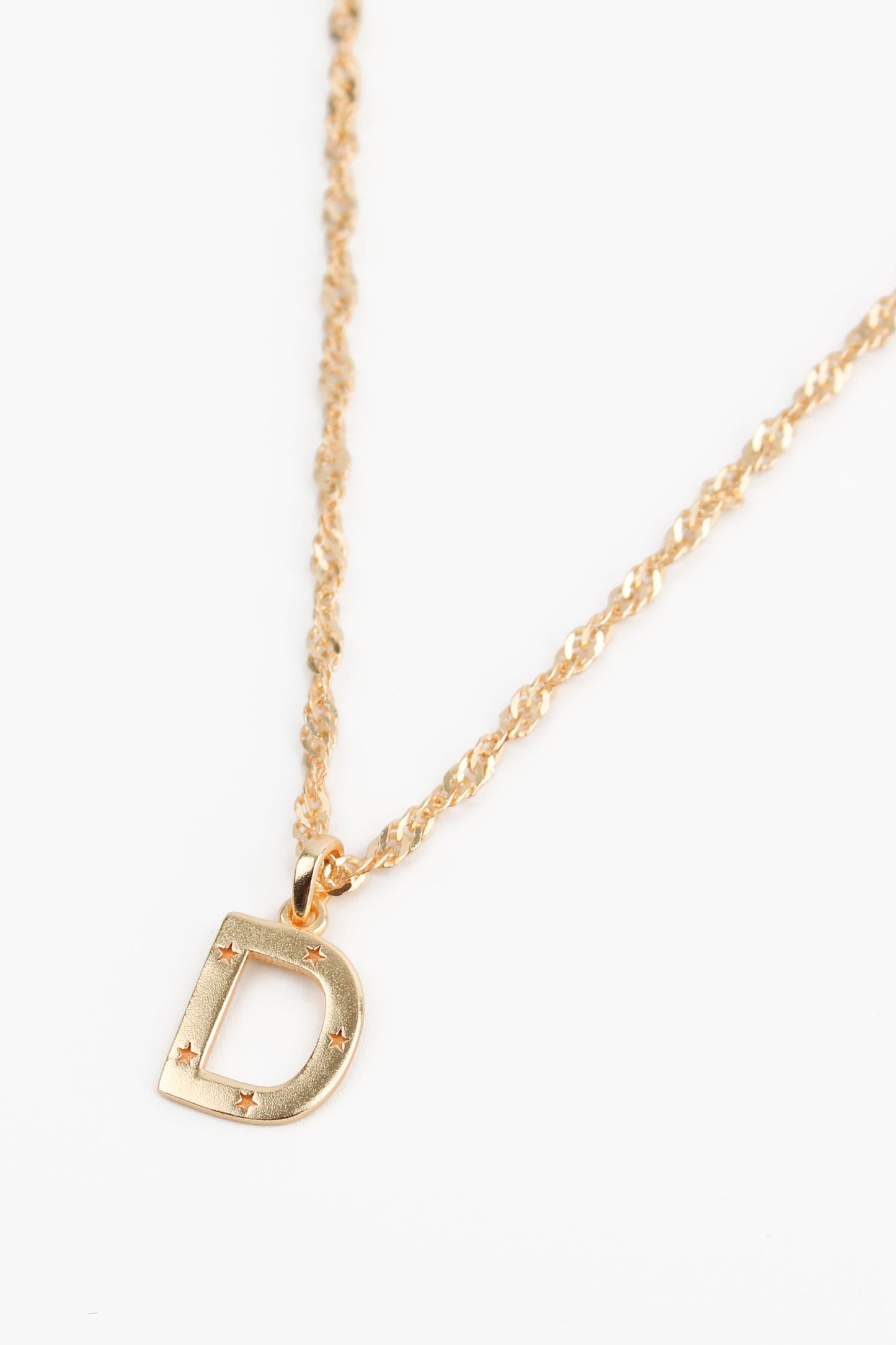 NECKLACE WITH D CHARM GOLD PLATED