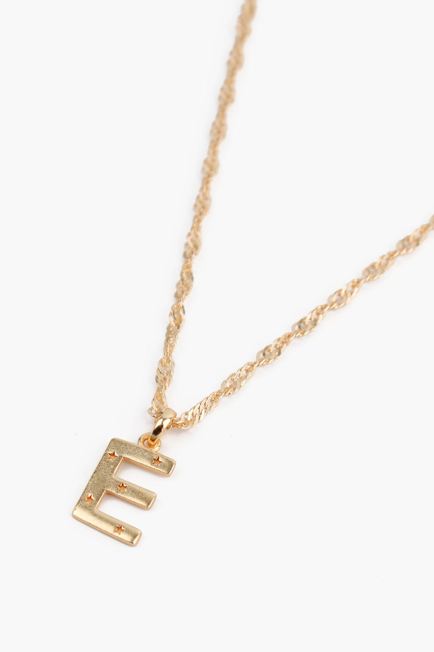 NECKLACE WITH E CHARM GOLD PLATED