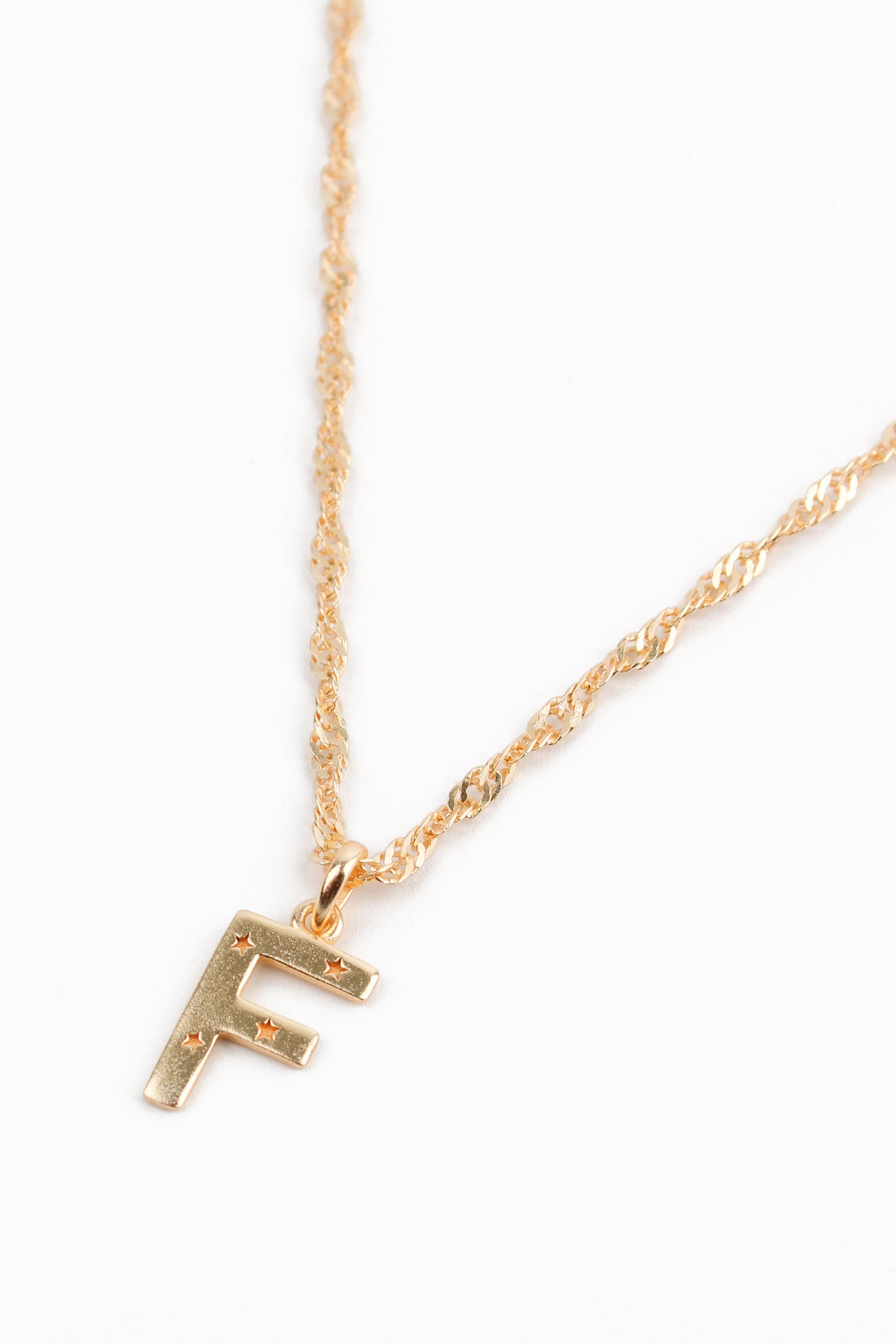 NECKLACE WITH F CHARM GOLD PLATED