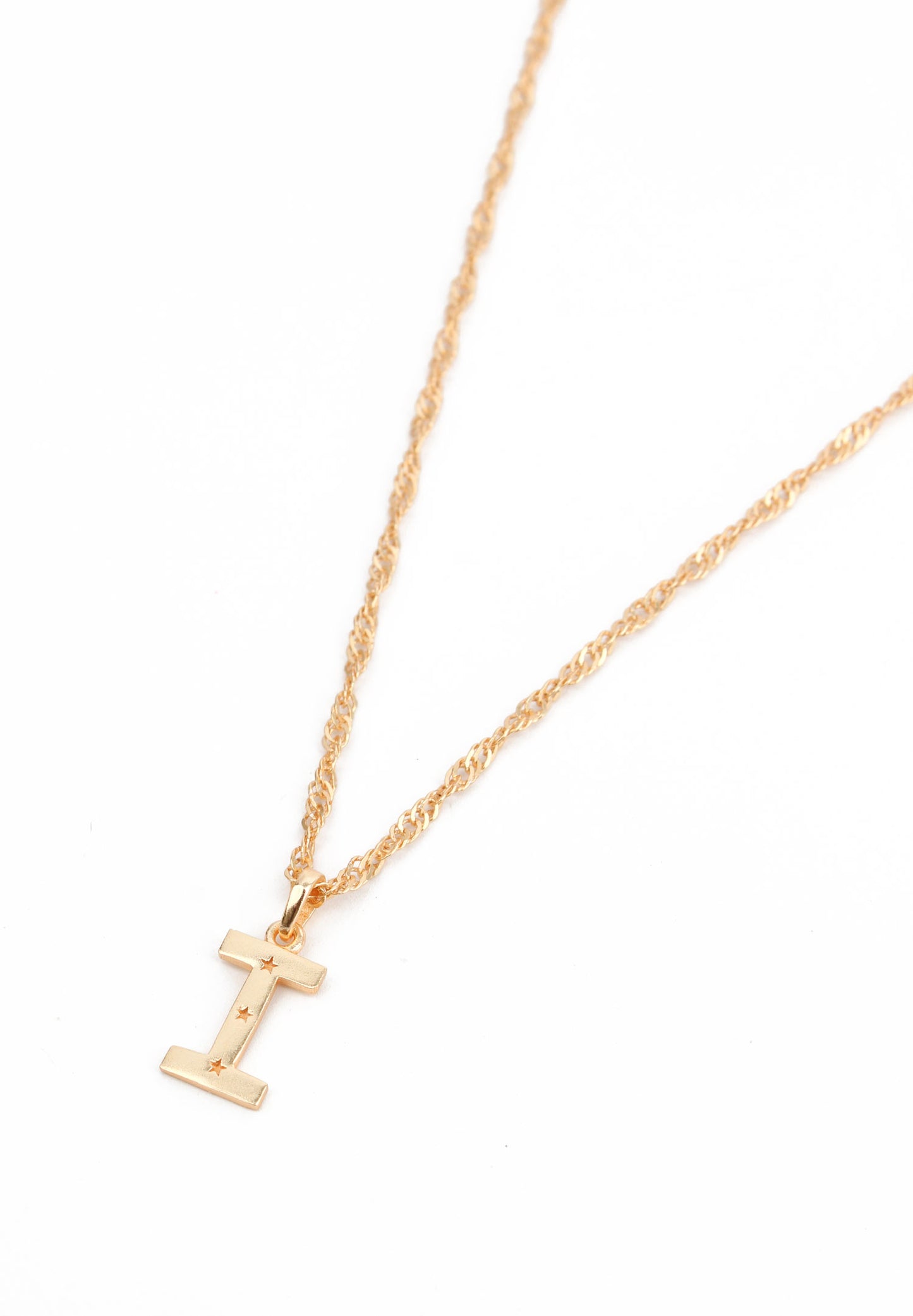 NECKLACE WITH I CHARM GOLD PLATED
