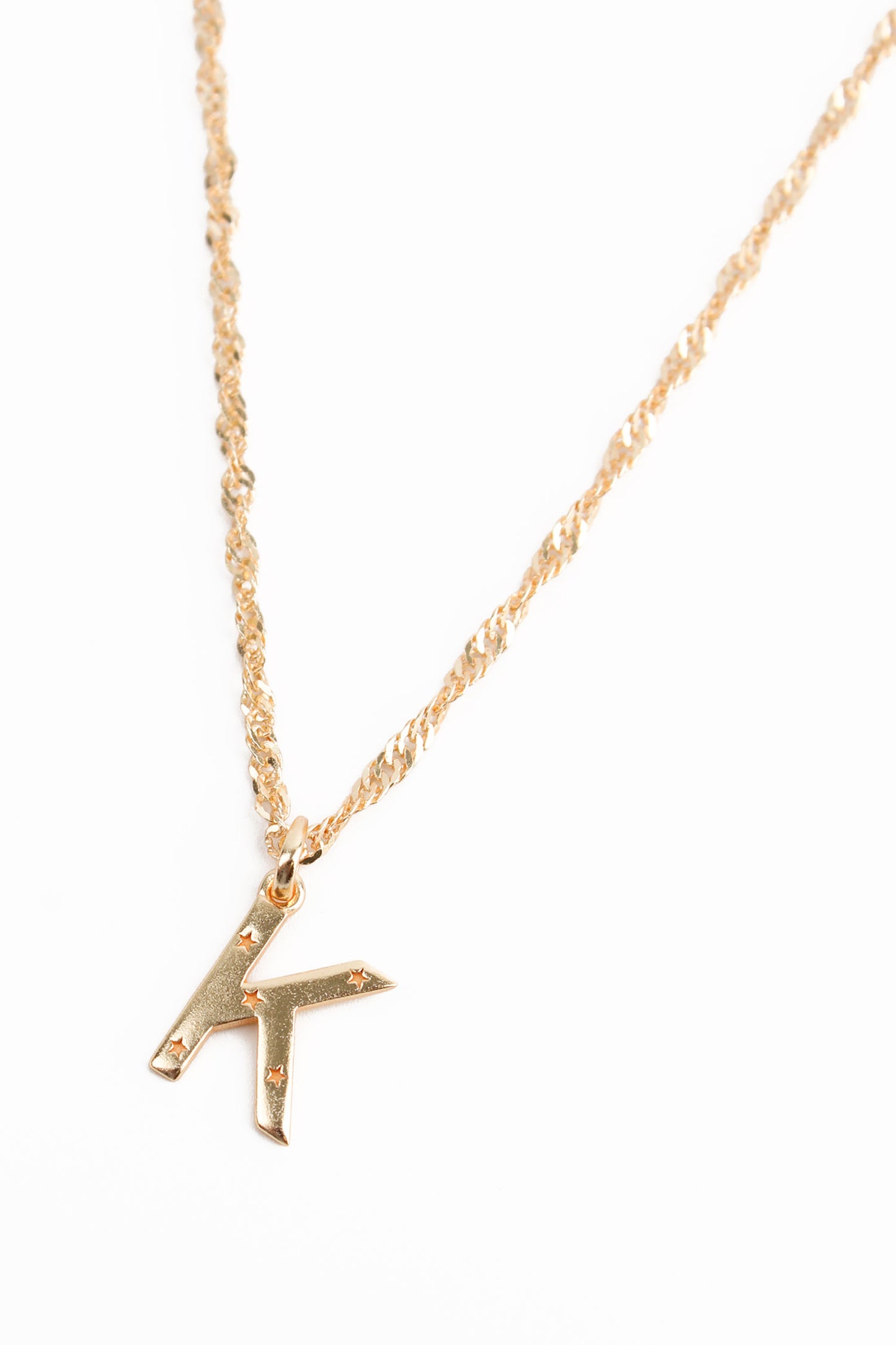 NECKLACE WITH K CHARM GOLD PLATED