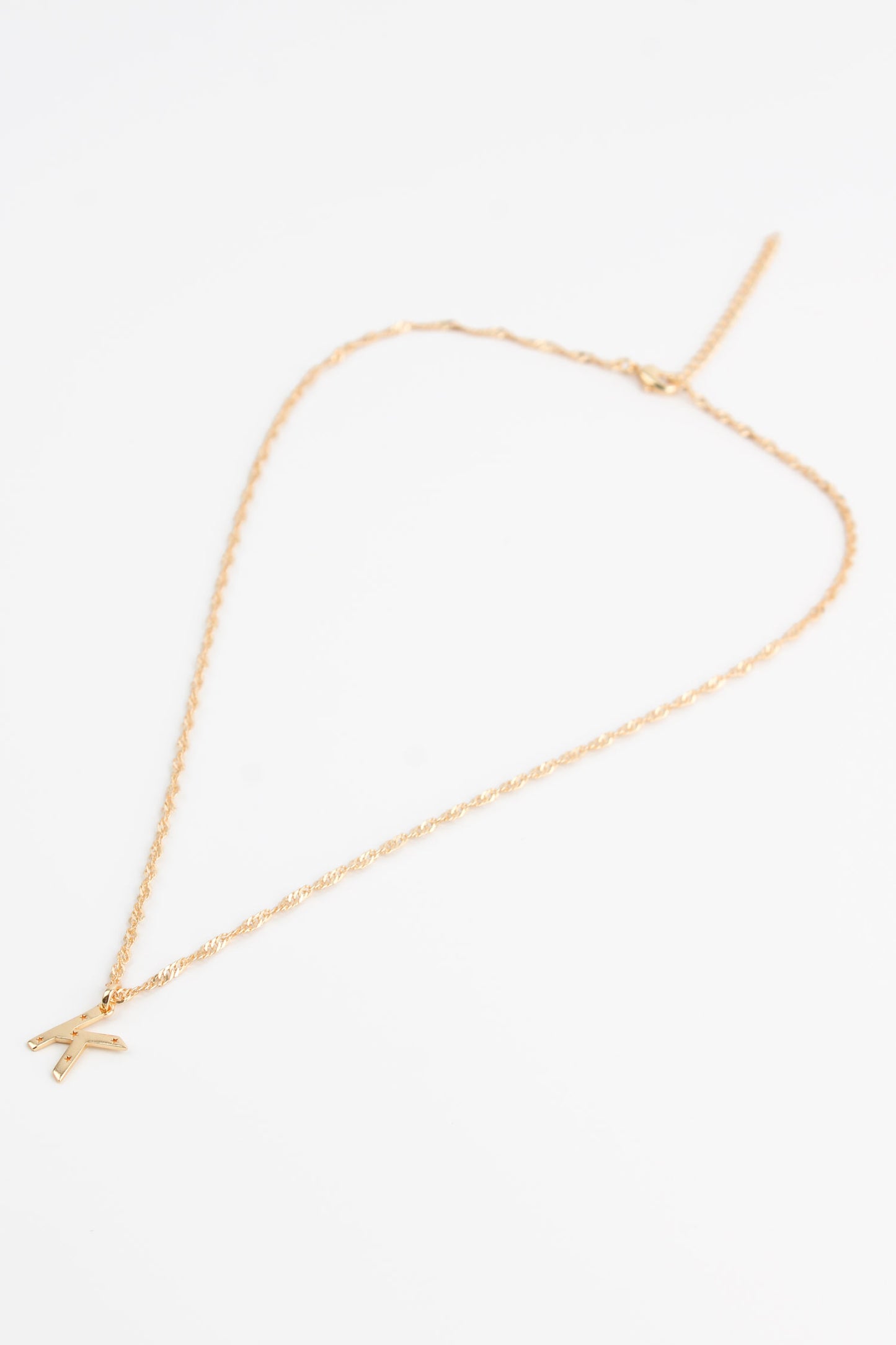 NECKLACE WITH K CHARM GOLD PLATED
