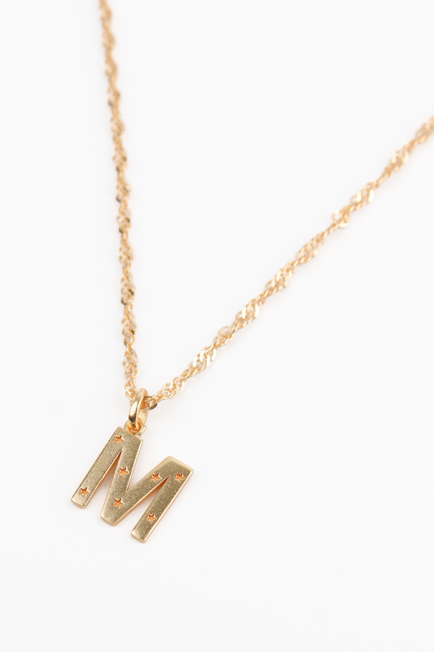 NECKLACE WITH M CHARM GOLD PLATED